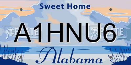 A1HNU6 Alabama License Plate