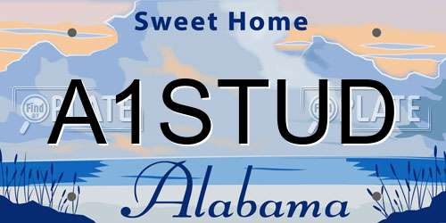 A1STUD Alabama License Plate