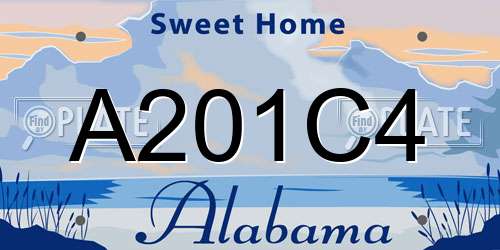 A201C4 Alabama License Plate