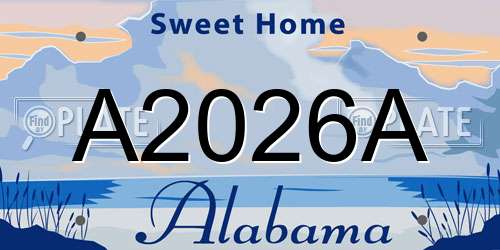 A2026A Alabama License Plate