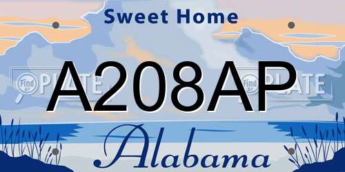 A208AP Alabama License Plate