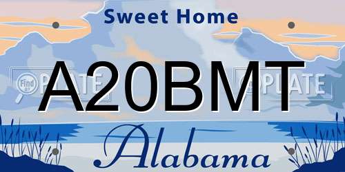A20BMT Alabama License Plate