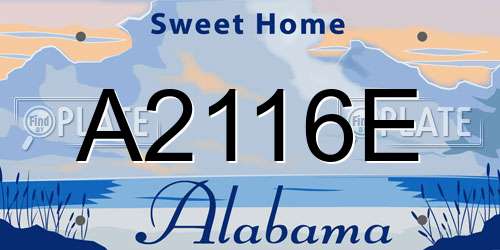 A2116E Alabama License Plate