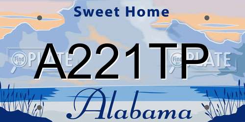 A221TP Alabama License Plate