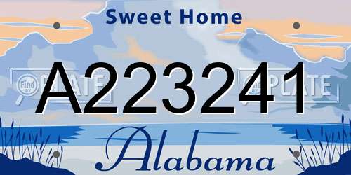 A223241 Alabama License Plate