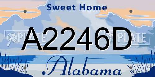 A2246D Alabama License Plate