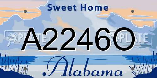 A2246O Alabama License Plate