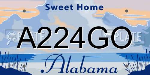 A224GO Alabama License Plate