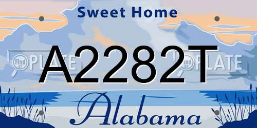 A2282T Alabama License Plate