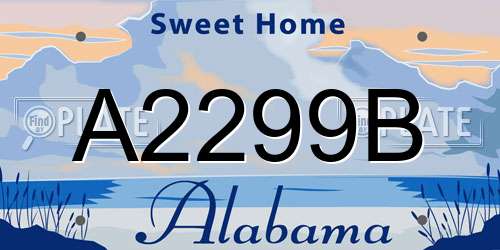 A2299B Alabama License Plate