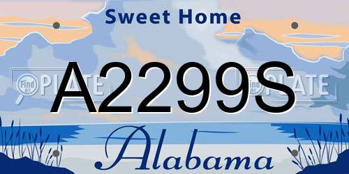 A2299S Alabama License Plate