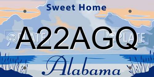 A22AGQ Alabama License Plate