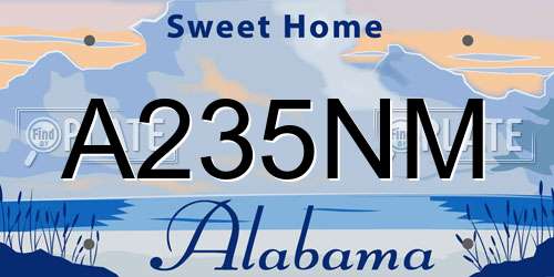 A235NM Alabama License Plate