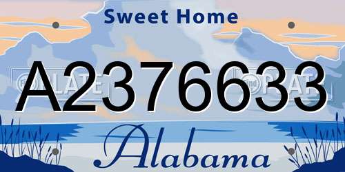 A2376633 Alabama License Plate
