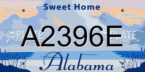 A2396E Alabama License Plate