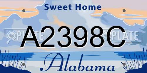 A2398C Alabama License Plate