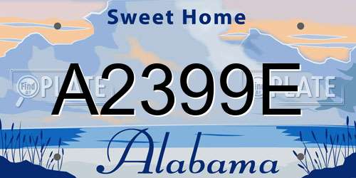 A2399E Alabama License Plate