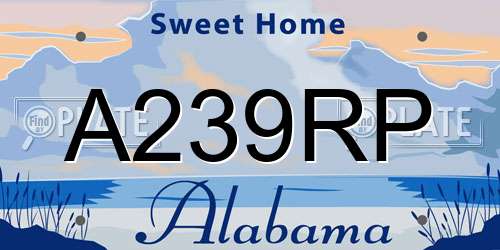 A239RP Alabama License Plate