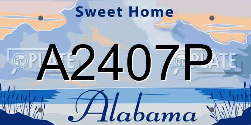 A2407P Alabama License Plate