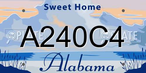 A240C4 Alabama License Plate