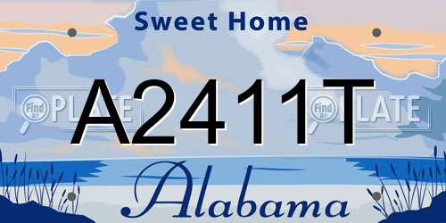 A2411T Alabama License Plate
