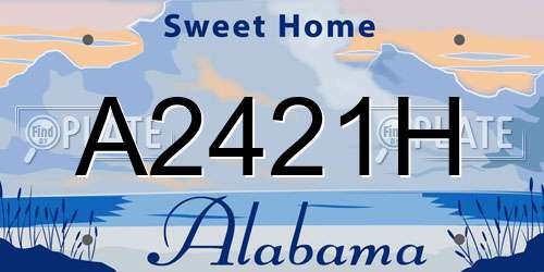 A2421H Alabama License Plate