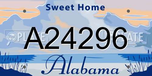 A24296 Alabama License Plate