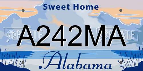 A242MA Alabama License Plate