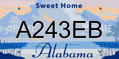 A243EB Alabama License Plate