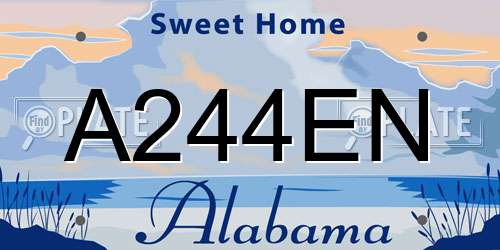 A244EN Alabama License Plate