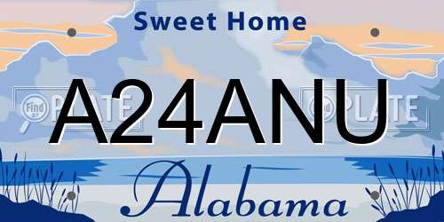 A24ANU Alabama License Plate