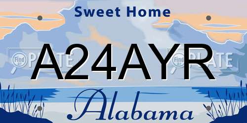 A24AYR Alabama License Plate