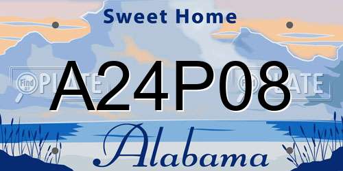 A24P08 Alabama License Plate