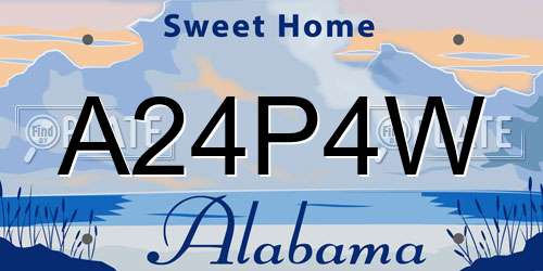 A24P4W Alabama License Plate