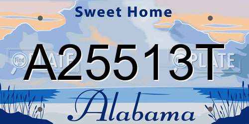 A25513T Alabama License Plate