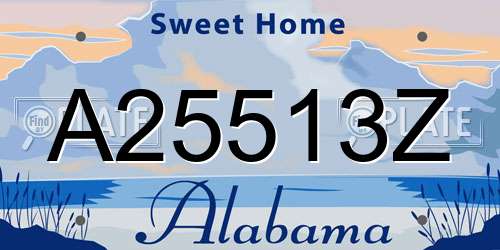 A25513Z Alabama License Plate