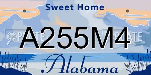 A255M4 Alabama License Plate