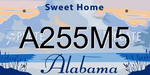 A255M5 Alabama License Plate