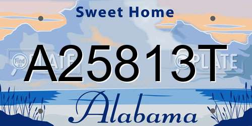 A25813T Alabama License Plate