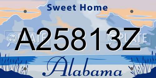 A25813Z Alabama License Plate