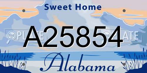 A25854 Alabama License Plate