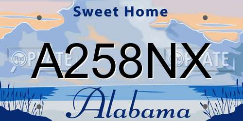 A258NX Alabama License Plate