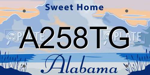 A258TG Alabama License Plate