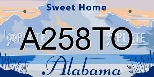 A258TO Alabama License Plate