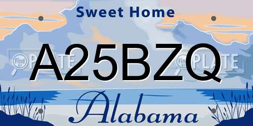 A25BZQ Alabama License Plate