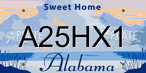 A25HX1 Alabama License Plate