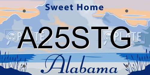 A25STG Alabama License Plate
