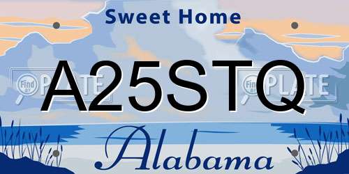 A25STQ Alabama License Plate