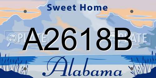 A2618B Alabama License Plate