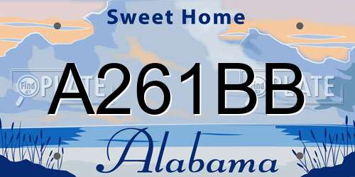 A261BB Alabama License Plate